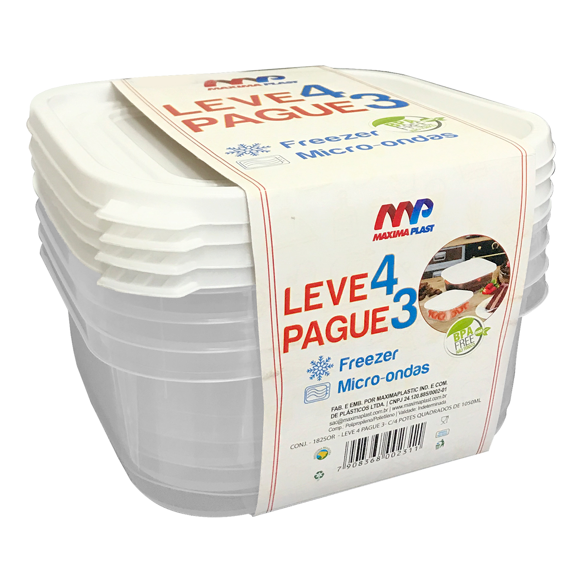  Conj. Leve 4 Pague 3 Pote Quadrado 1,05l