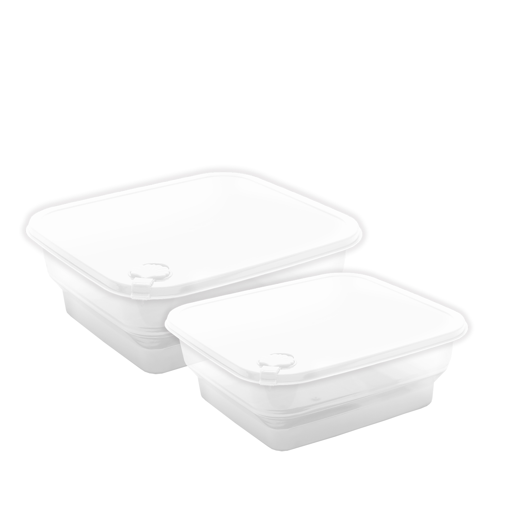 CONJUNTO COM  2 POTES CONCHA QUADRADOS M E G